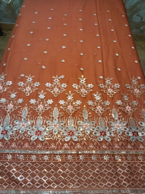 Maria.B Dusty Rose Pure Chiffon Luxury Formal